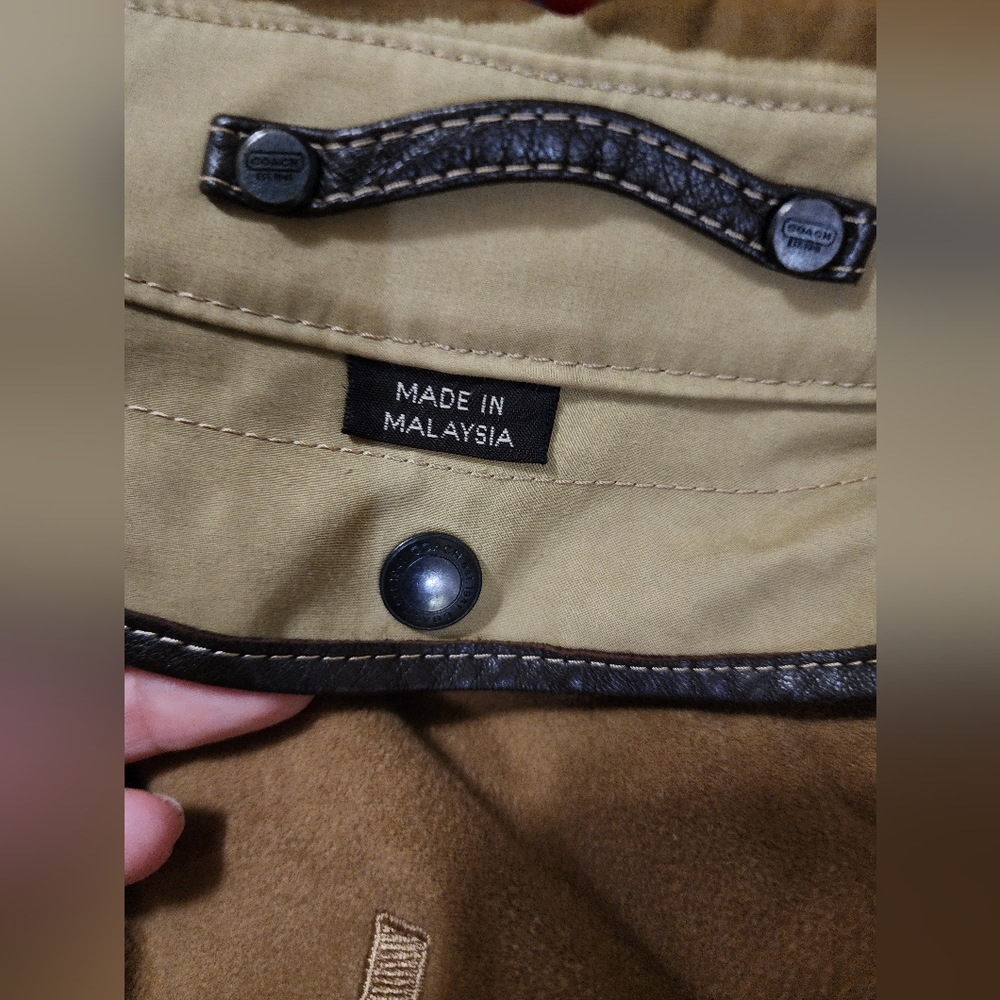 Men's Coach Khaki Tan Trench Coat Utility Jacket - Picture 15 of 17